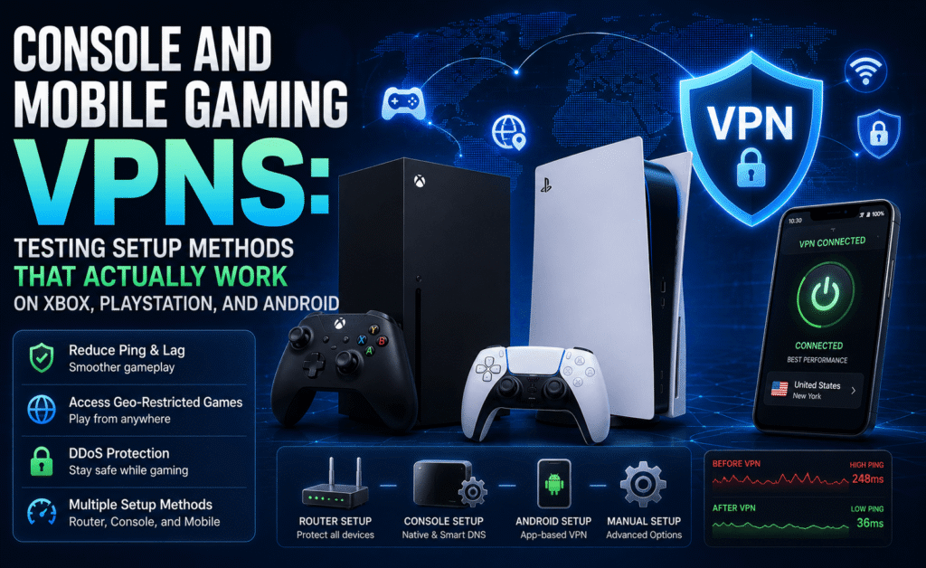 Console and Mobile Gaming VPNs: Testing Setup Methods That Actually Work on Xbox, PlayStation, and Android