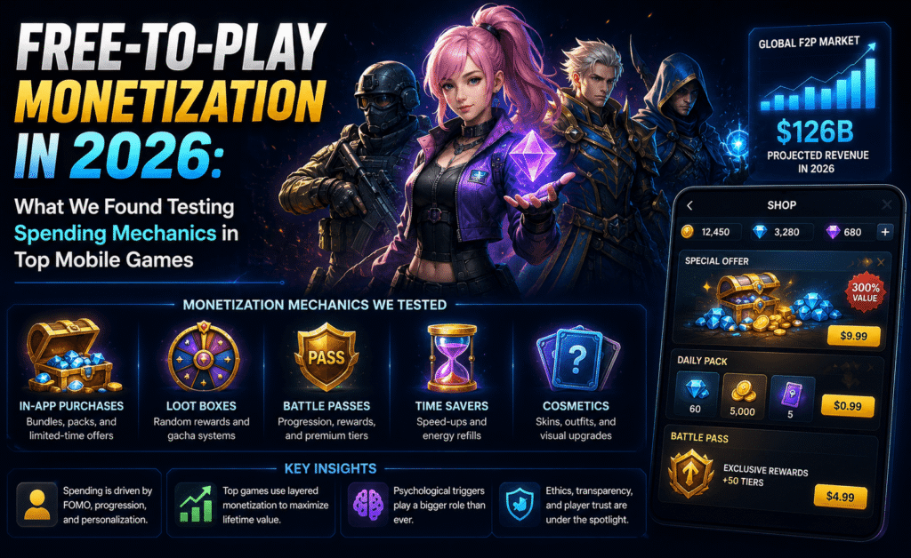 Free-to-Play Monetization in 2026: What We Found Testing Spending Mechanics in Top Mobile Games
