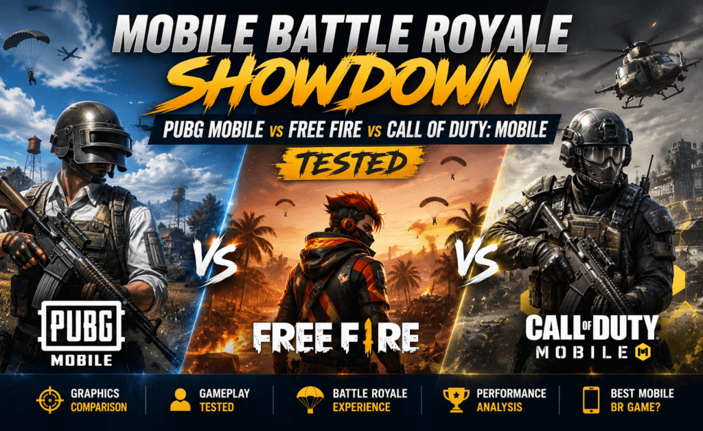 Mobile Battle Royale Showdown: PUBG Mobile vs Free Fire vs Call of Duty: Mobile Tested