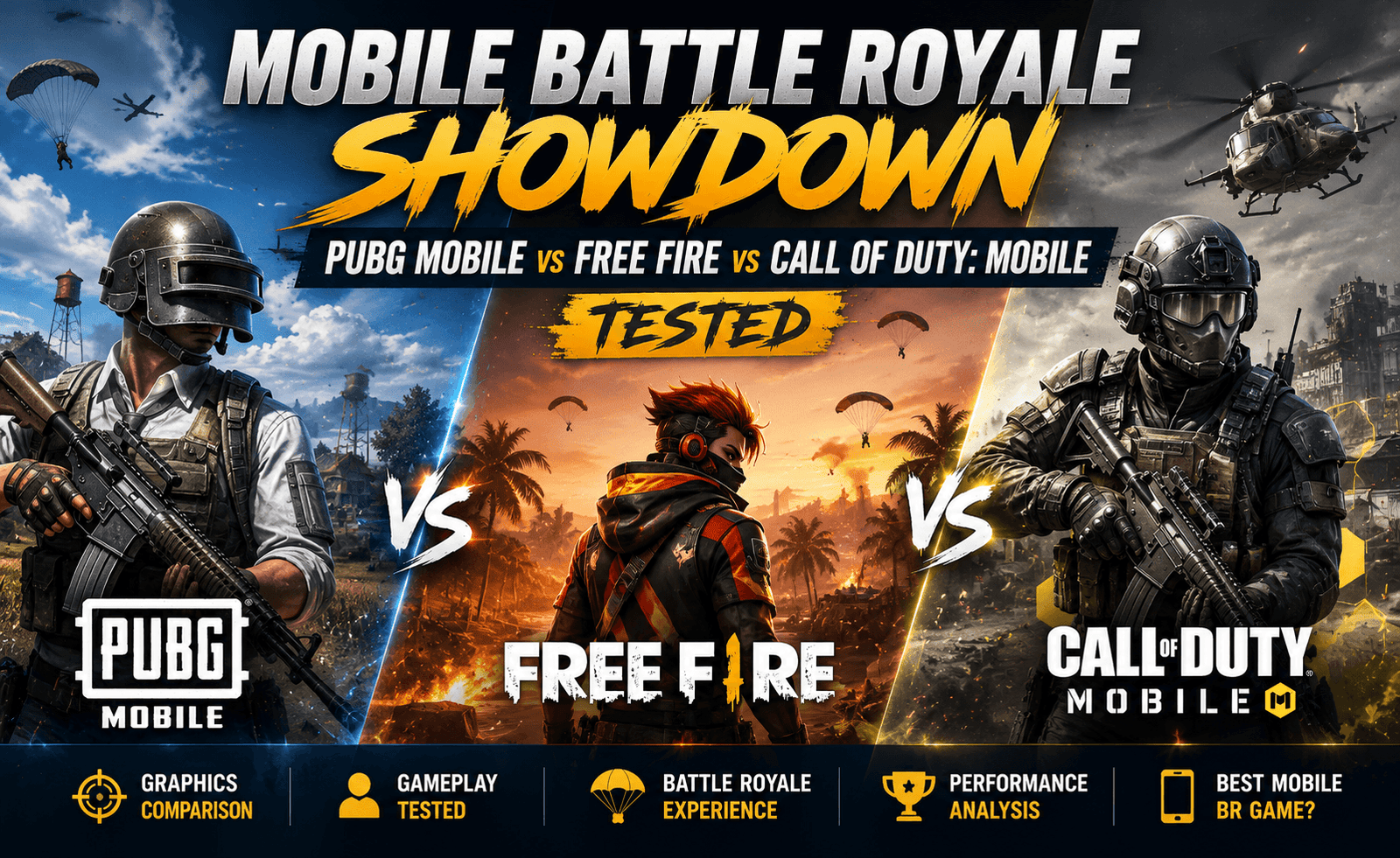 Mobile Battle Royale Showdown: PUBG Mobile vs Free Fire vs Call of Duty: Mobile Tested
